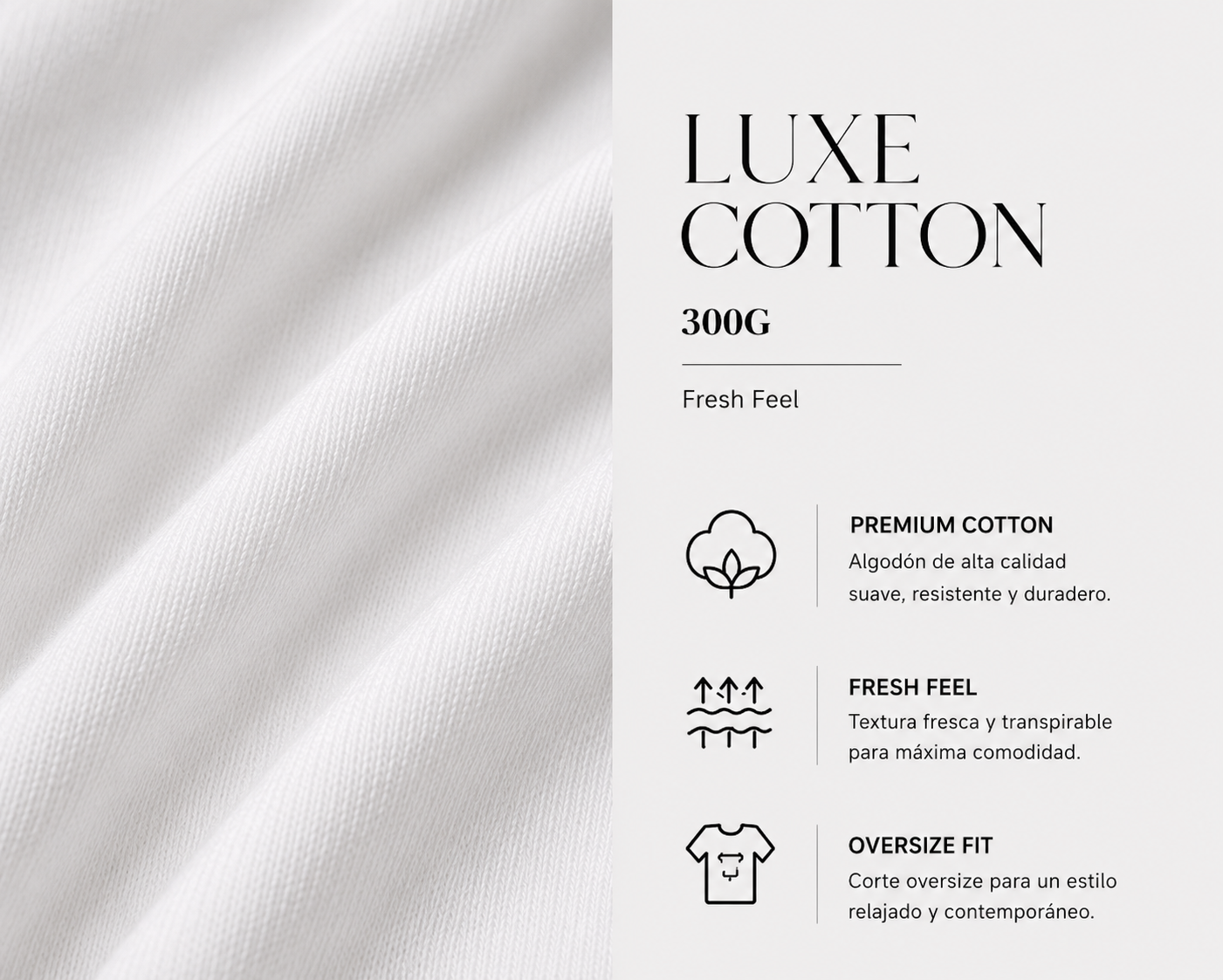 Luxe Cotton 305G Oversize – Blanco
