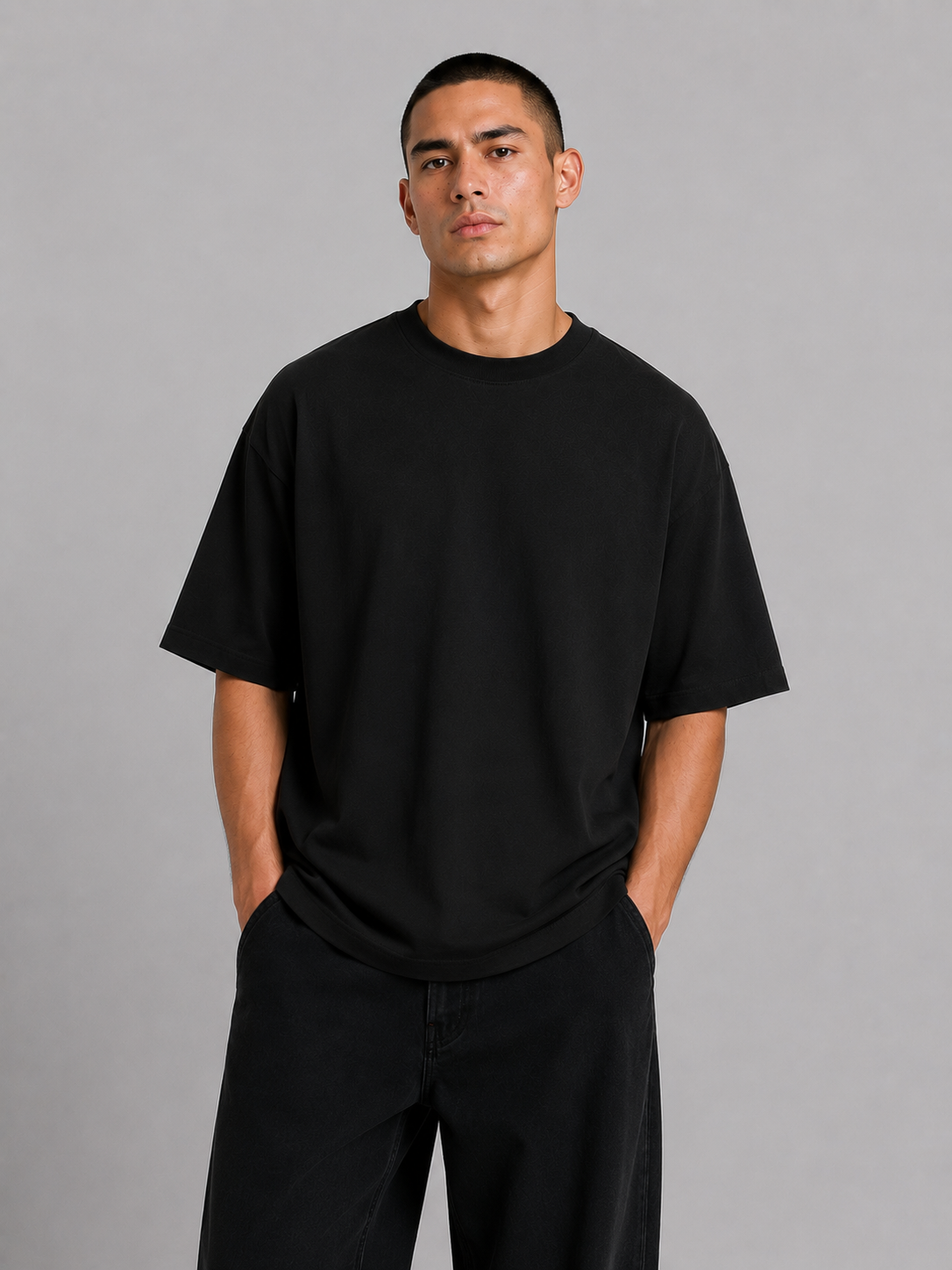 French Terry 300G Semioversize – Negro