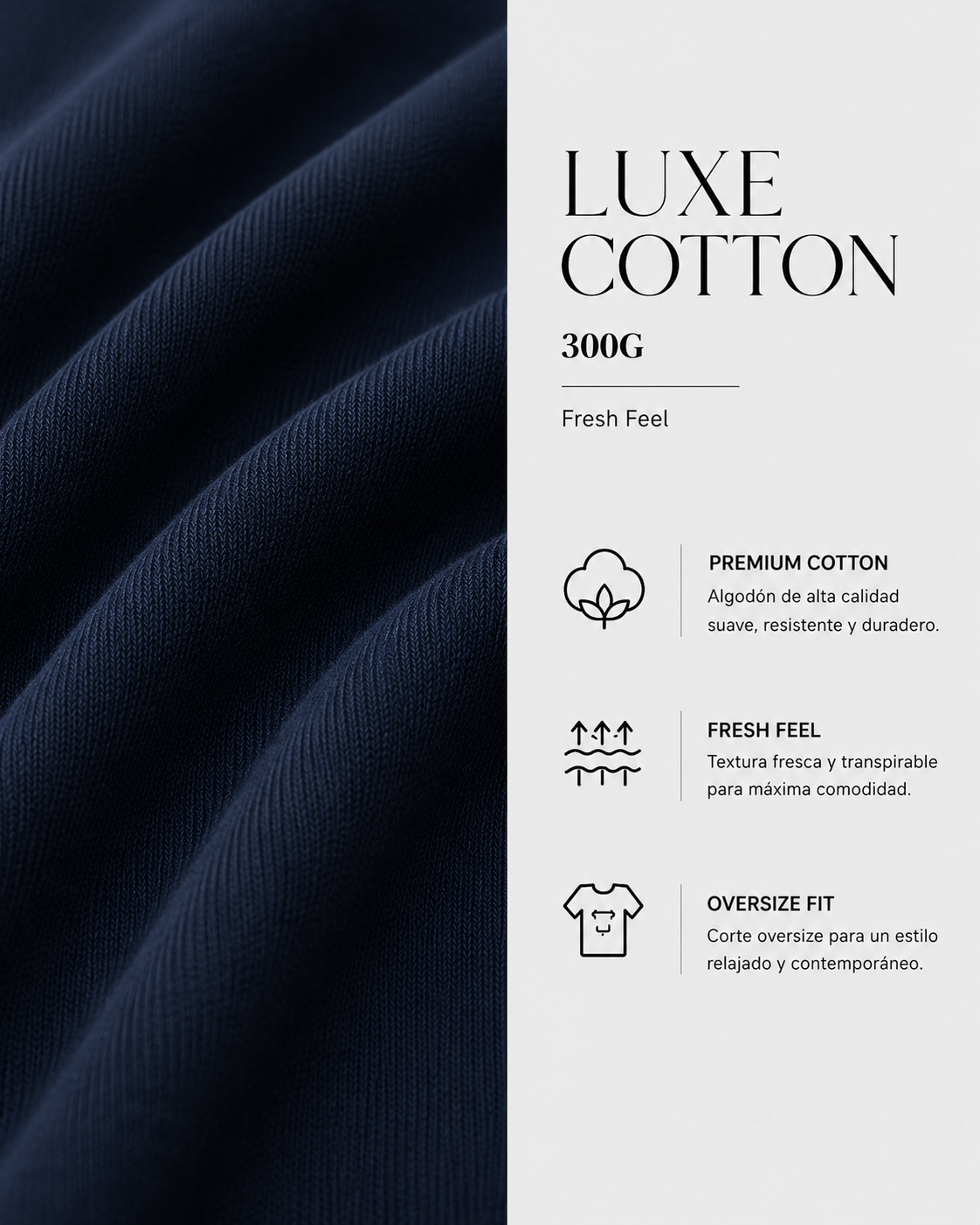 Luxe Cotton 305G Oversize – Navy
