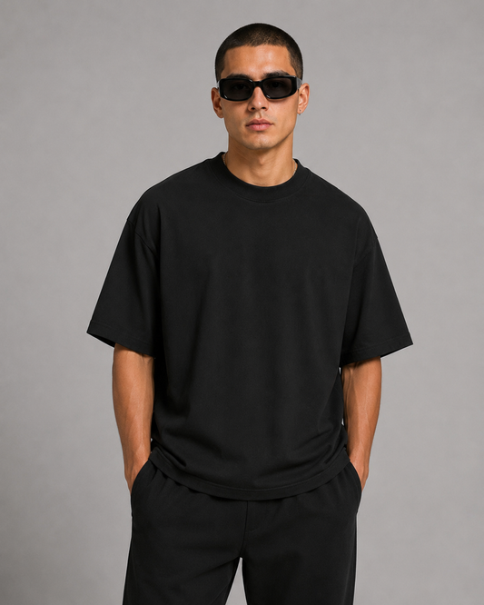 Luxe Cotton 305G Oversize – Negro