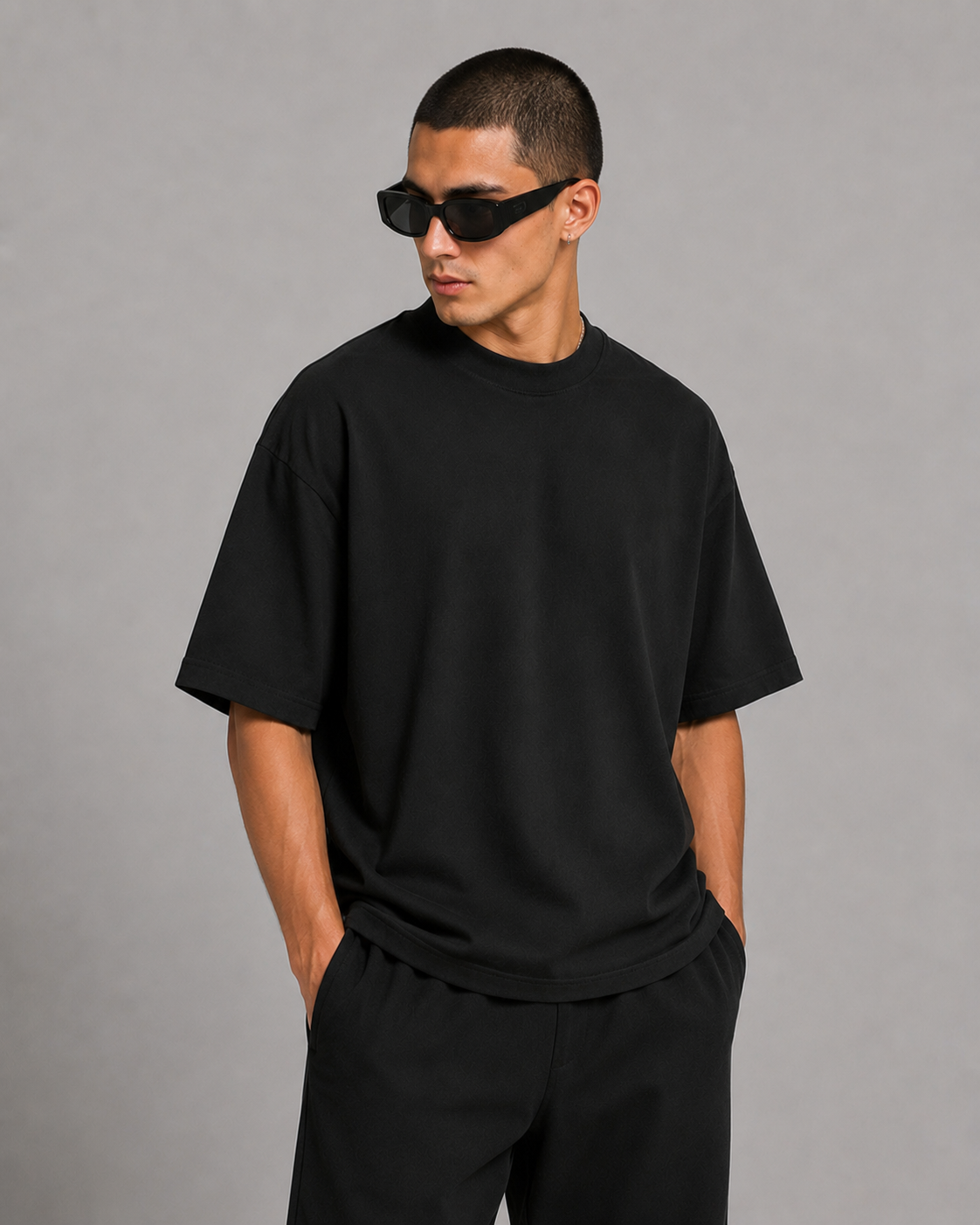 Luxe Cotton 305G Oversize – Negro