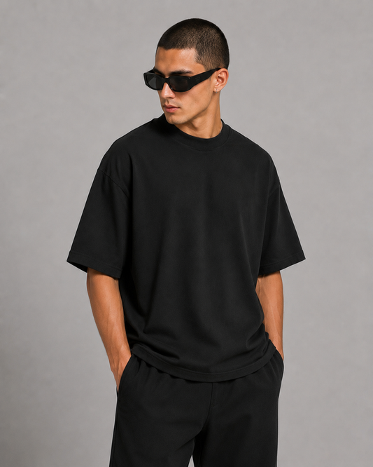 Luxe Cotton 305G Oversize – Negro
